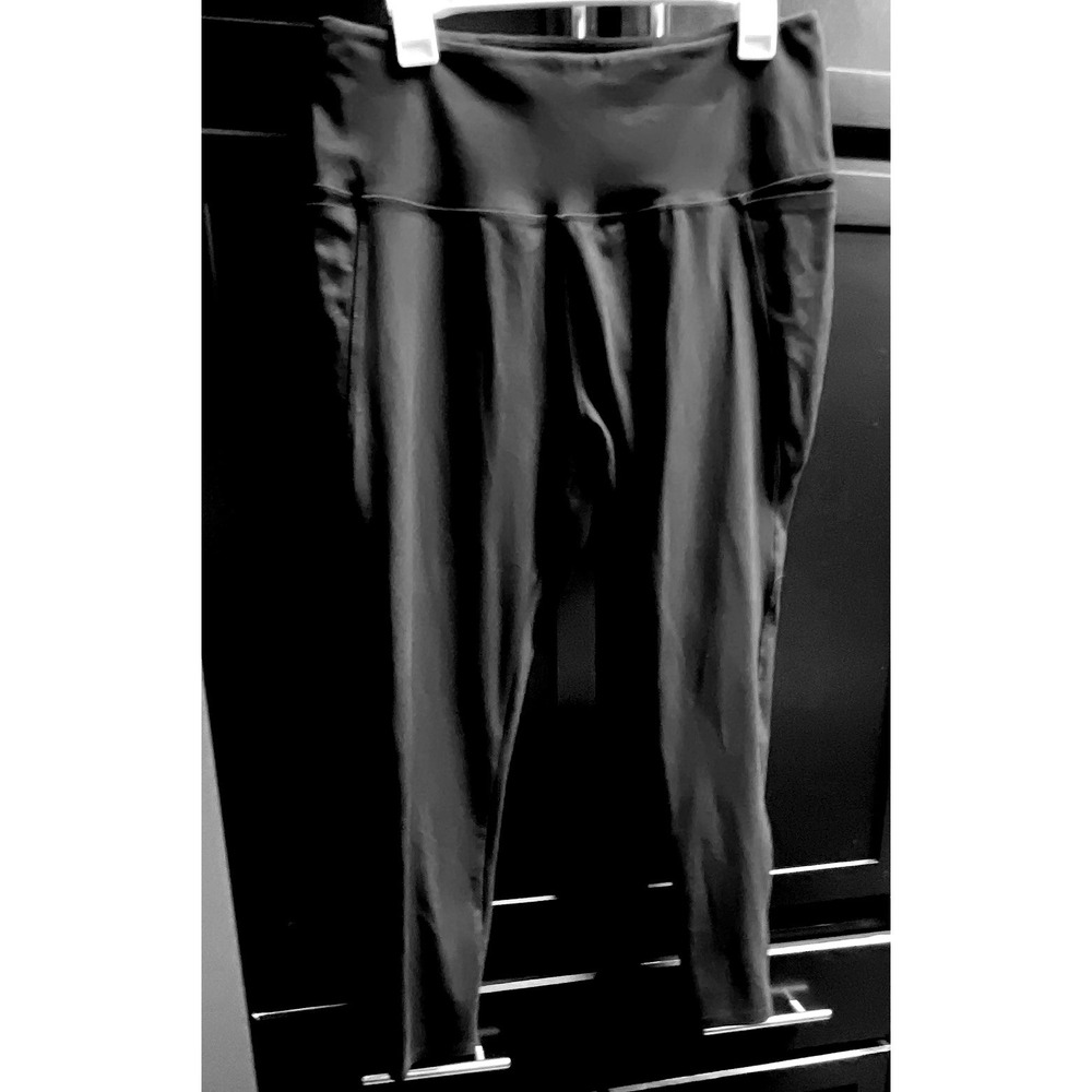 Danskin Womens High Waisted Active Leggings with Pockets Black XL